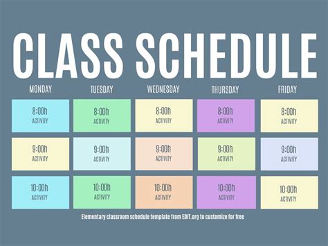 class schedule and quota